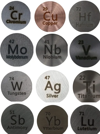 L'alliage de nickel de haute pureté de Xinkang cible les cibles de pulvérisation de nickel vanadium Niv7%